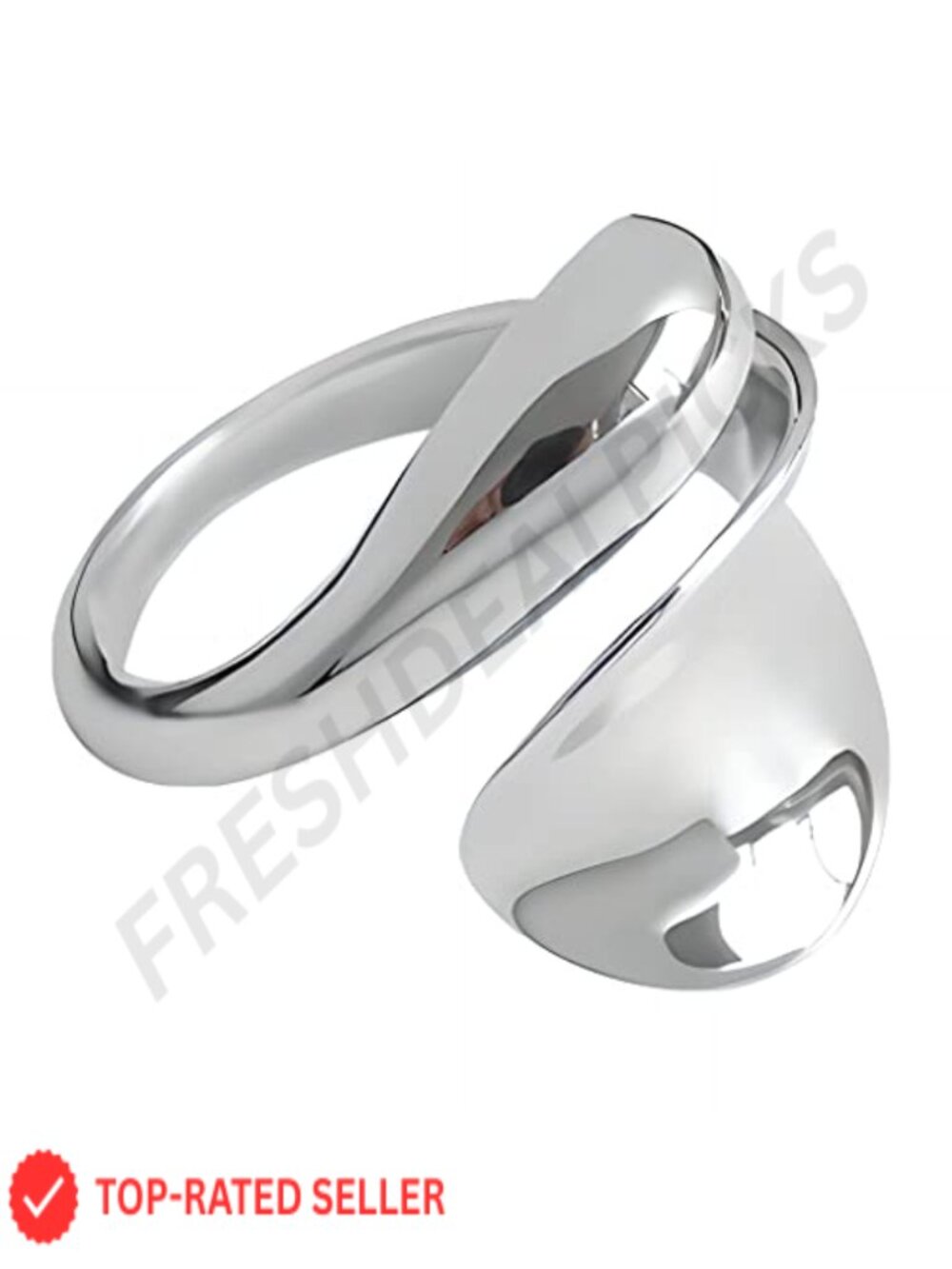 Sterling Silver Adjustable Ring Women Spoon Ring High Polish Band